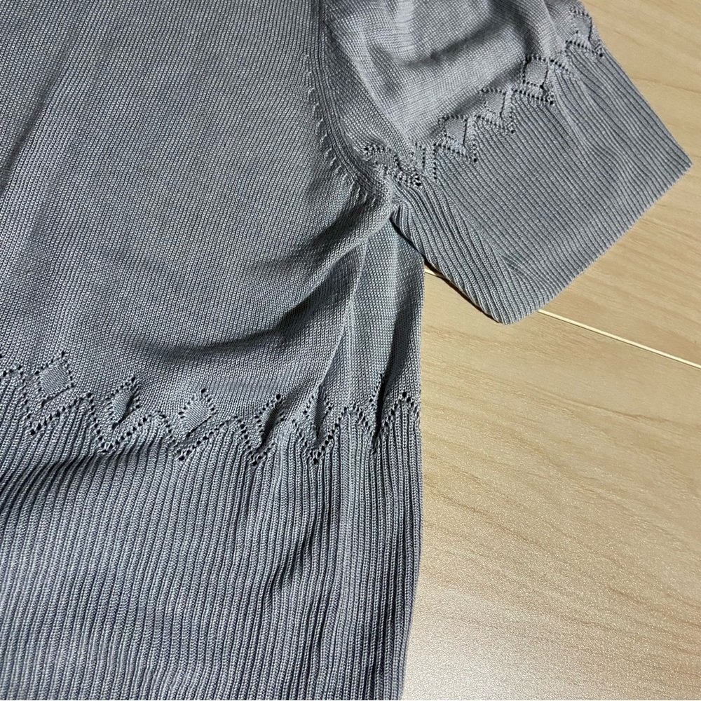 Tail 100% Silk Gray Polo Shirt Open Knit Preppy XL Academia Luxury Golf Tennis - Picture 8 of 11